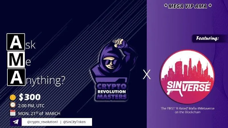 Sinverse AMA Recap Crypto Revolution Masters Community (21.03.2022)